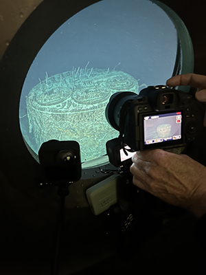 A boiler of the Titanic as seen during a dive to the wreck, where Alex Waibel tested his latest work on text-to-video technology.